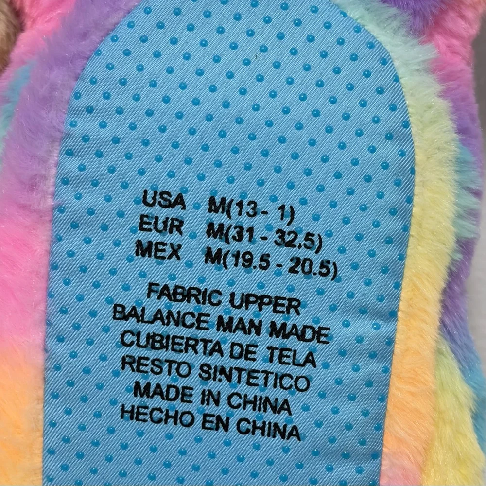Peeps Bunny Rainbow Easter Slippers - Brand New - Little Girl 1